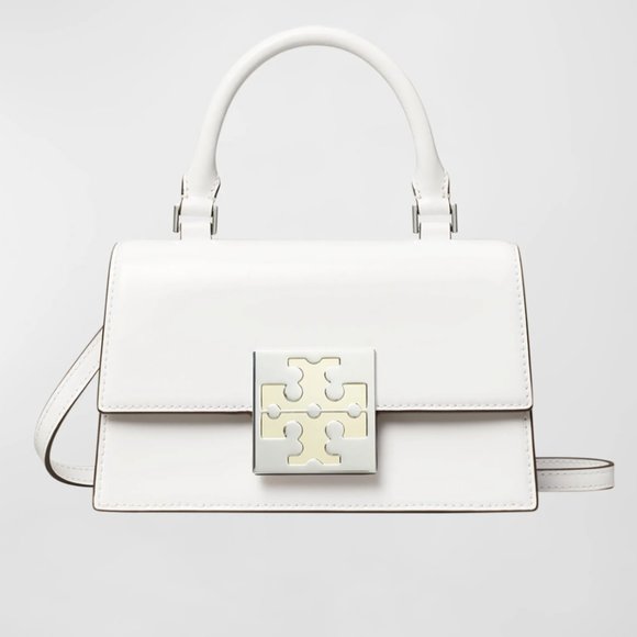 Tory Burch Handbags - NWOT Tory Burch Trend Bon Bon Spazzolato Mini Top Handle Bag Optic White P407